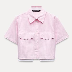 Zara new with tags Short Striped Oxford Shirt